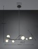 Lampa wisząca dekoracyjna czarno złota w nowoczesnym stylu szklane klosze kule FLAMING 368900680 TRIO SELECT